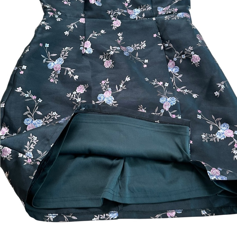Lulus Made For Romance Navy Blue Floral Jacquard Sleeveless Mini Dress Size S - Picture 11 of 17